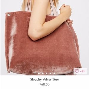 NWT - FREE PEOPLE slouchy velvet tote